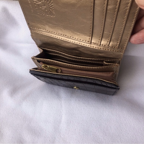 ANNE KLEIN BLACK Croc Embossed Wallet New NWOT - Picture 4 of 10